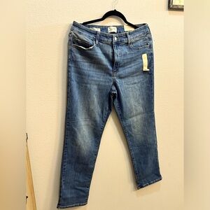 Women's High Waisted Ankle Slim Straight Jean